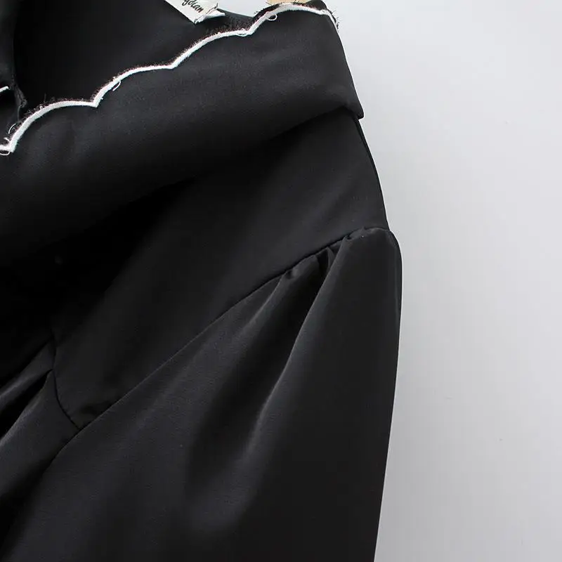 Plus Size Women’s Loose Satin Blouse with Peter Pan Collar - Image 4