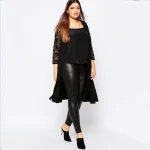 Plus Size Lace Sleeve Long Duster Coat for Women