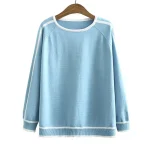 Plus Size Women’s Striped Raglan Sleeve Knitted Jumper