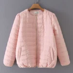 Plus Size Winter Puff Sleeve Embroidery Zipper Parka Jacket