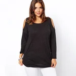 Plus Size Off-Shoulder Long Sleeve Loose Summer Blouse