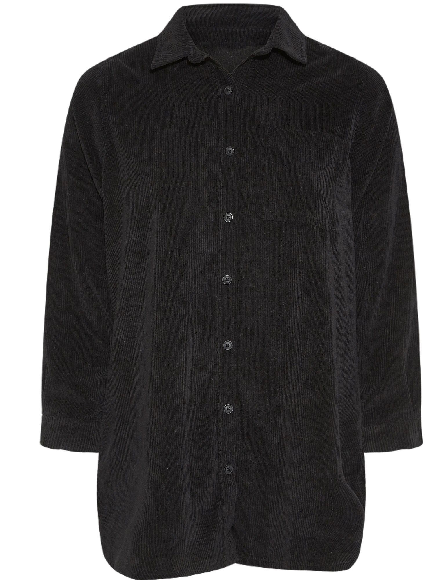 Plus Size Elegant Autumn Winter Corduroy Button-Up Shirt - Image 5