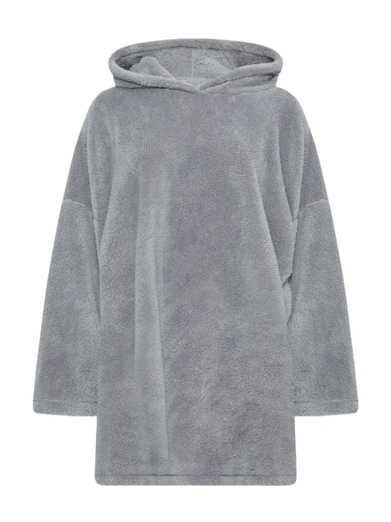Plus Size Long Sleeve Fleece Hoodie Dress for Women - Image 4