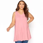Plus Size V-neck Sleeveless Swing Tunic Tank Top Blouse