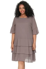 Plus Size 3/4 Sleeve Chiffon Summer Cocktail Party Dress