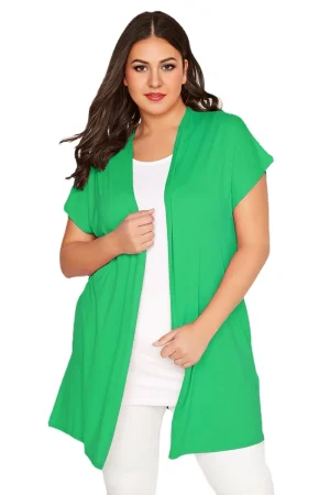 Women’s Plus Size Short Sleeve Loose Open Front Kimono