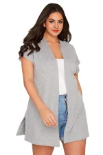 Women’s Plus Size Short Sleeve Loose Open Front Cardigan