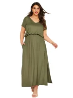 Plus Size Elegant Summer Casual Short Sleeve Beach Dress