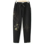 Plus Size Women’s High Waist Embroidered Denim Harem Pants