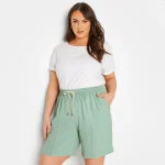 Plus Size Elastic Drawstring Waist Loose Casual Summer Shorts