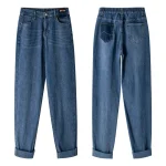 Plus Size Women’s High Stretch Retro Denim Harem Pants