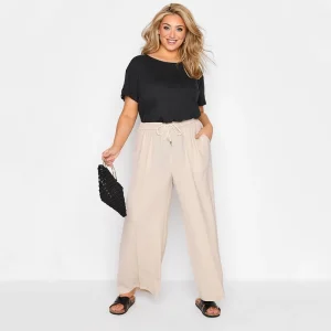 Plus Size Elastic Waist Loose Wide Leg Casual Trousers