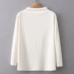 Autumn Plus Size Women’s Mock Neck Long Sleeve T-shirt