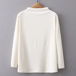 Autumn Plus Size Women’s Mock Neck Long Sleeve T-shirt