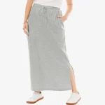 Plus Size Drawstring Waist Casual Ankle Length Sport Skirt