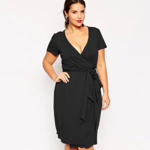 Plus Size Sexy V-Neck Elegant Summer Wrap Dress