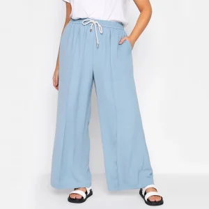 Plus Size Elastic Drawstring Wide Leg Casual Lightweight Pants