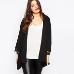 Plus Size Lace Patchwork Long Sleeve Kimono Cardigan