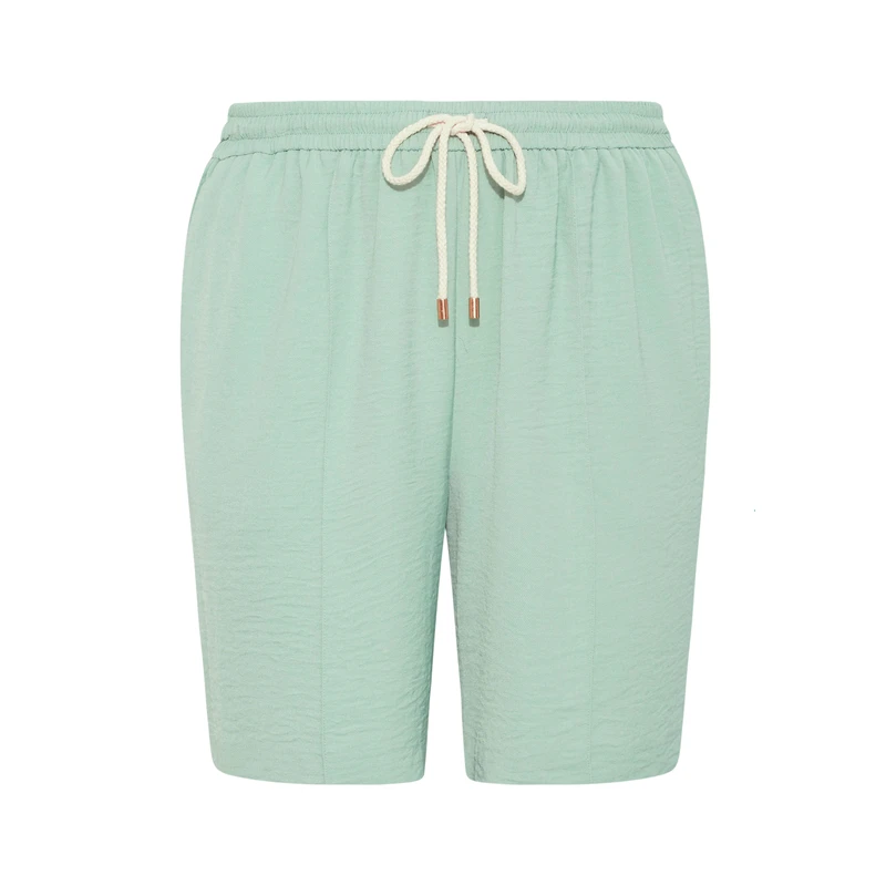 Plus Size Elastic Drawstring Waist Loose Casual Summer Shorts - Image 4