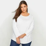 Plus Size Spring Autumn Elegant Cotton Long Sleeve T-shirt