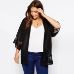 Plus Size Lace Patchwork Chiffon Summer Kimono for Women