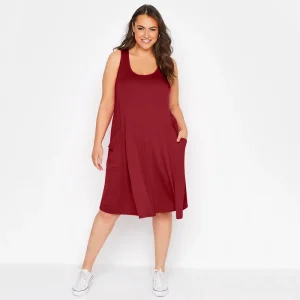 Plus Size Sleeveless Summer Elegant Tank Midi Swing Dress