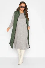 Plus Size Elegant Autumn Winter Fleece Midi Jumper Dress
