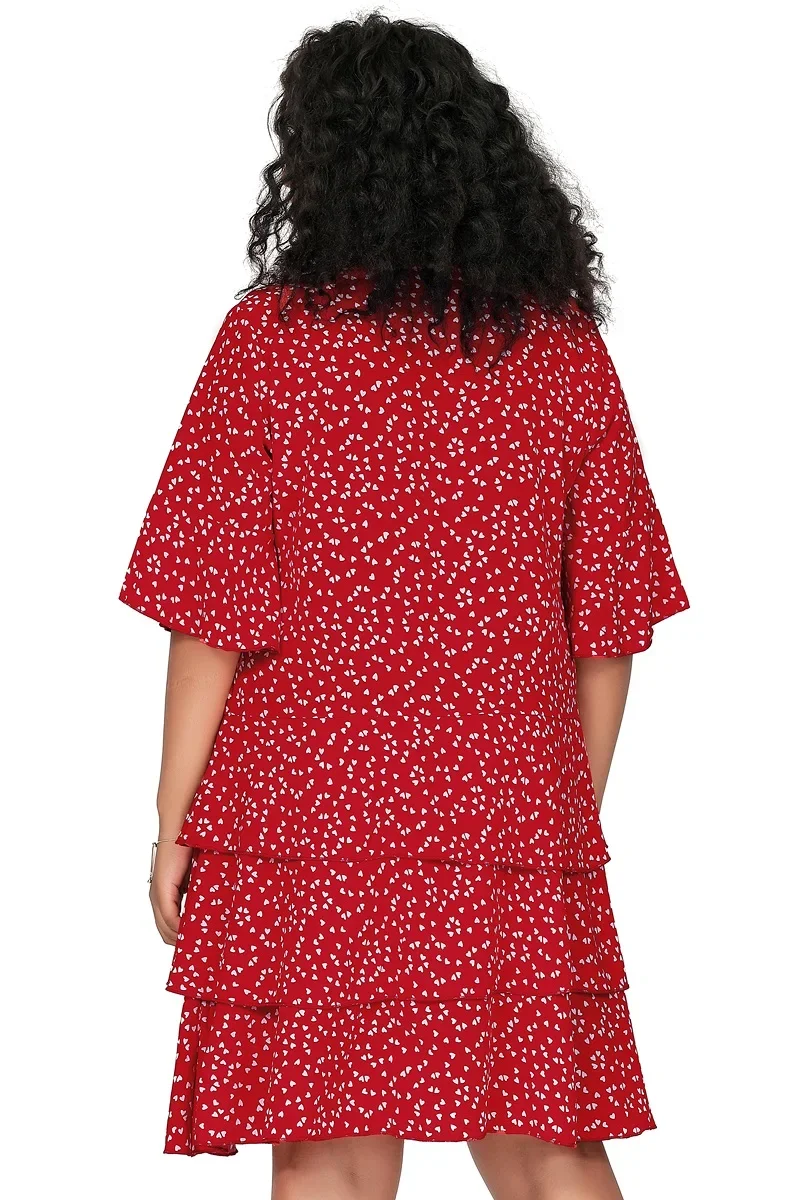 Women's Plus Size 3/4 Sleeve Floral Boho A-line Dress - Image 2