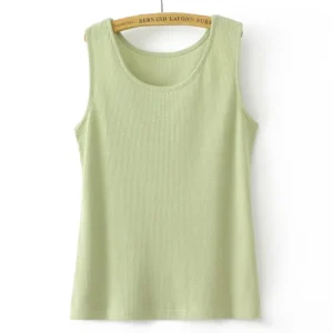 Plus Size Women’s Sleeveless Waffle Tank Top for Summer