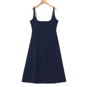 Plus Size Women’s High Waist A-Line Overalls Dress