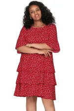 Women's Plus Size 3/4 Sleeve Floral Boho A-line Dress
