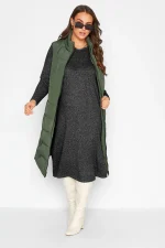 Plus Size Elegant Autumn Winter Fleece Midi Jumper Dress