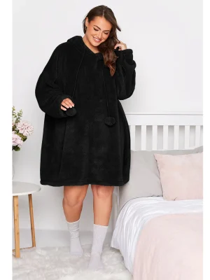 Plus Size Casual Teddy Hoodie Dress with Front Pockets
