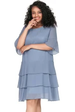 Plus Size 3/4 Sleeve Summer Chiffon Cocktail Party Dress