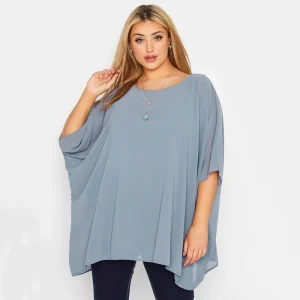 Plus Size Loose Batwing Sleeve Cape Blouse for Women