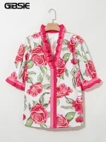 Plus Size Floral Boho Blouse – Loose Fit