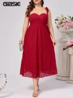 Plus Size Lace Backless High Waist Evening Dress