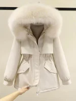 Clearance Women’s Padded Parka with Fur Collar