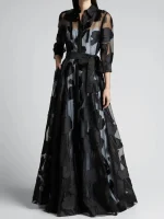 Polka Dot Vintage A-Line Dress – 3/4 Sleeve