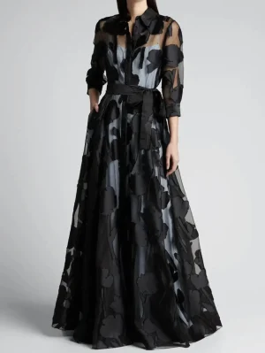 Polka Dot Vintage A-Line Dress – 3/4 Sleeve