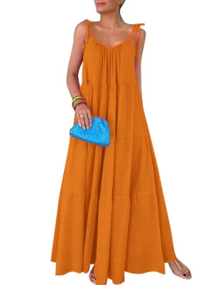 Plus Size Boho Maxi Dress – Summer Sleeveless Sundress