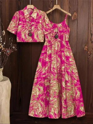 Plus Size Marble Print Dress & Top