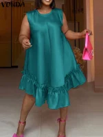 Plus Size Satin Silk Tank Dress 5XL