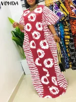 Plus Size 5XL Boho V-Neck Maxi Dress