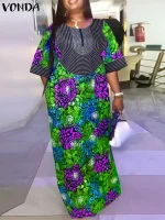 Women’s Elegant Long Dress – Floral Print, 2025