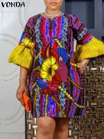 Plus Size Boho Printed Sundress 5XL