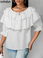 Women’s Off-Shoulder Ruffle Blouse – 2025