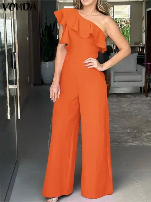 Women’s Off-Shoulder Jumpsuit – 2025 Elegant Wide-Leg Romper