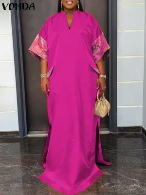 Plus Size 5XL Satin Maxi Dress – Summer Party Sundress