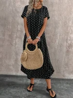 Plus Size Polka Dot Maxi Dress